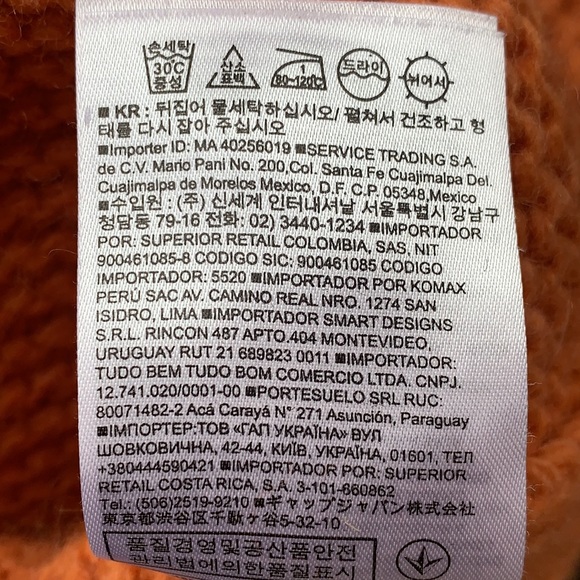 Banana Republic Turtleneck Chunky Sweater Orange Sz Small Italian Yarn - Picture 12 of 13